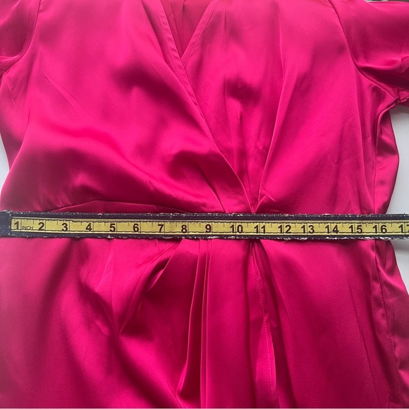 SHEIN Women's Satin Wrap dress - Deep Pink - Picture 8 of 10